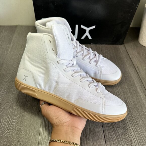 Flux Adapt High Top Trainer Breathable AdaptKnit White And Gum Shoes  Men\'s main image 13